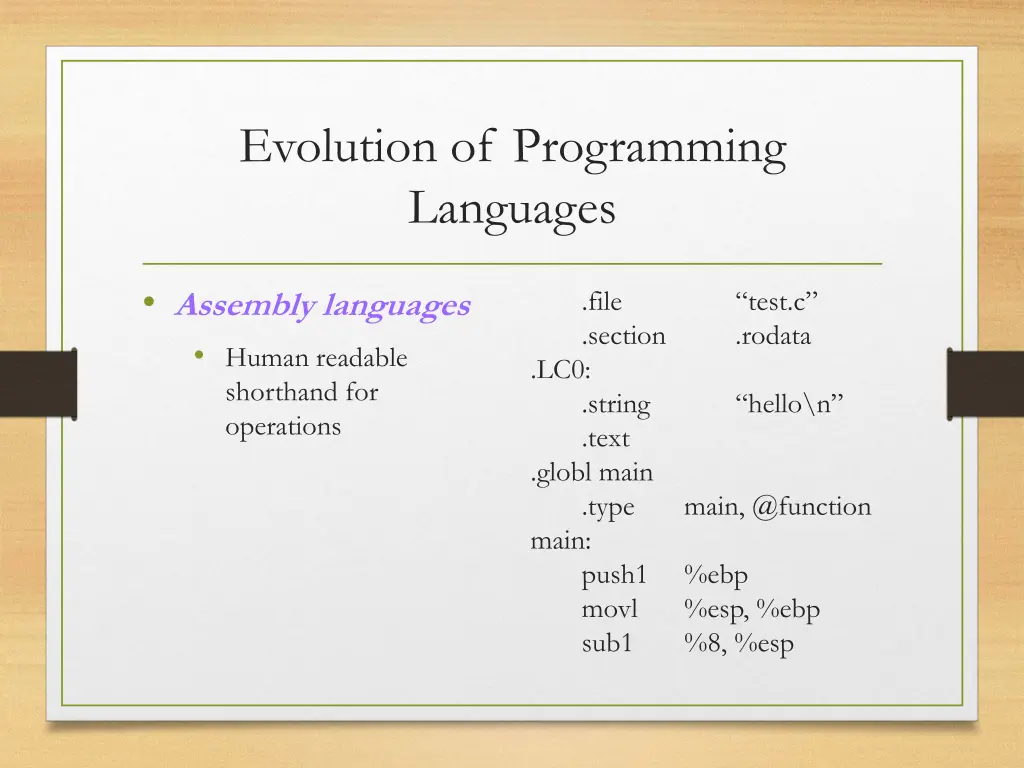evolution of programming languages 1