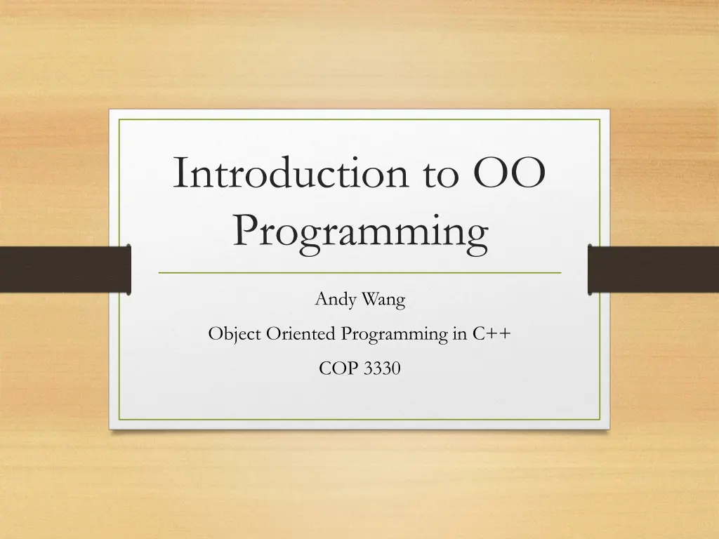 introduction to oo programming