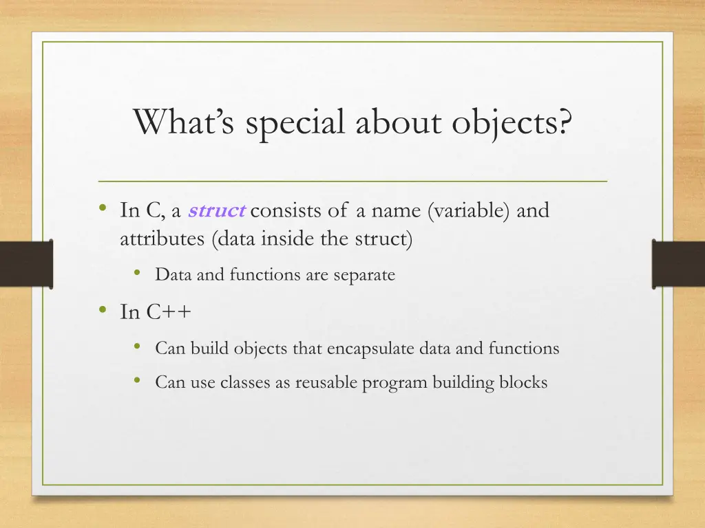 what s special about objects