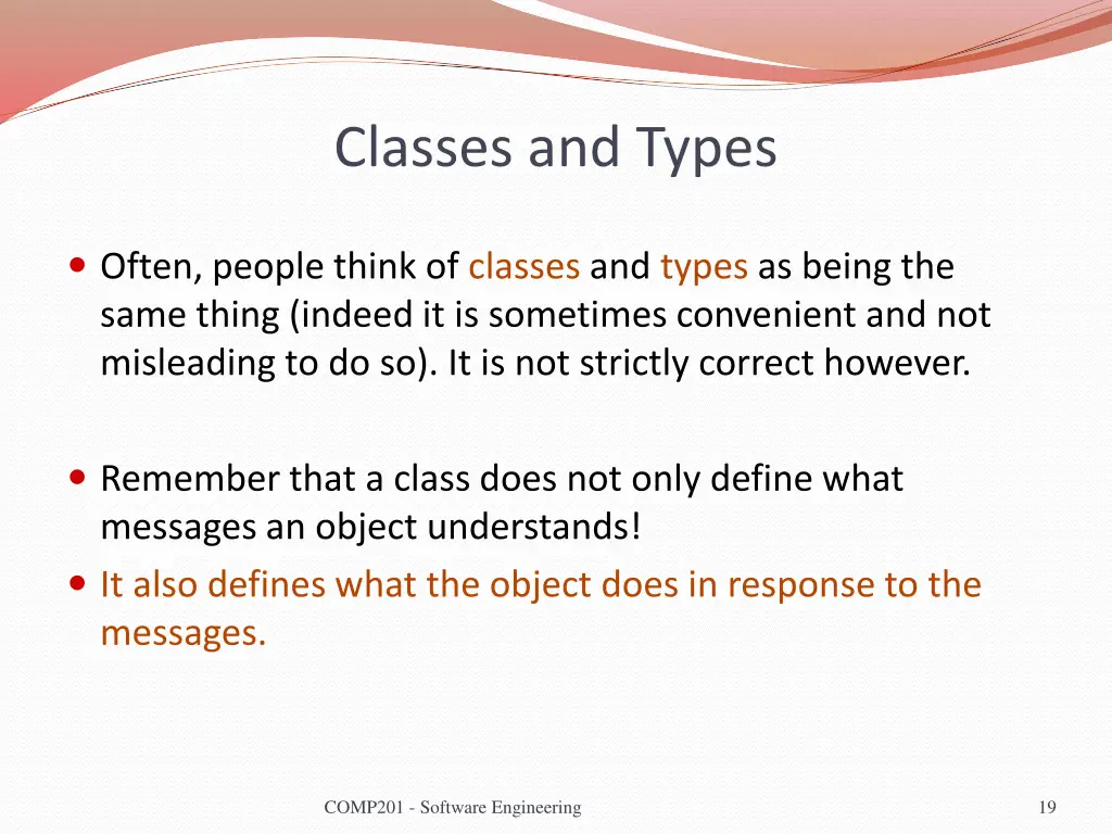 classes and types