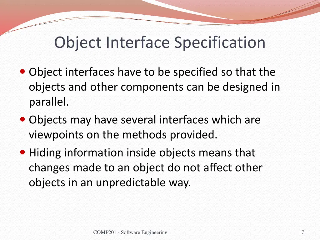 object interface specification