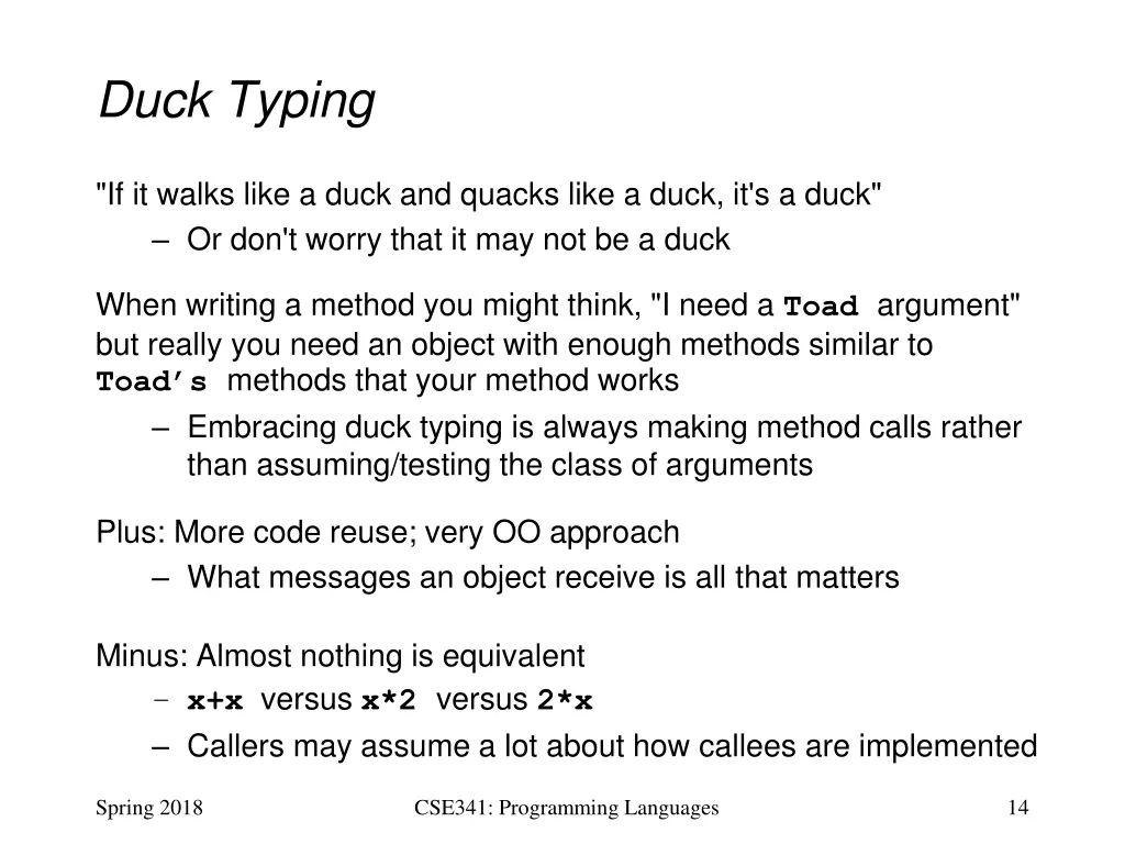 duck typing