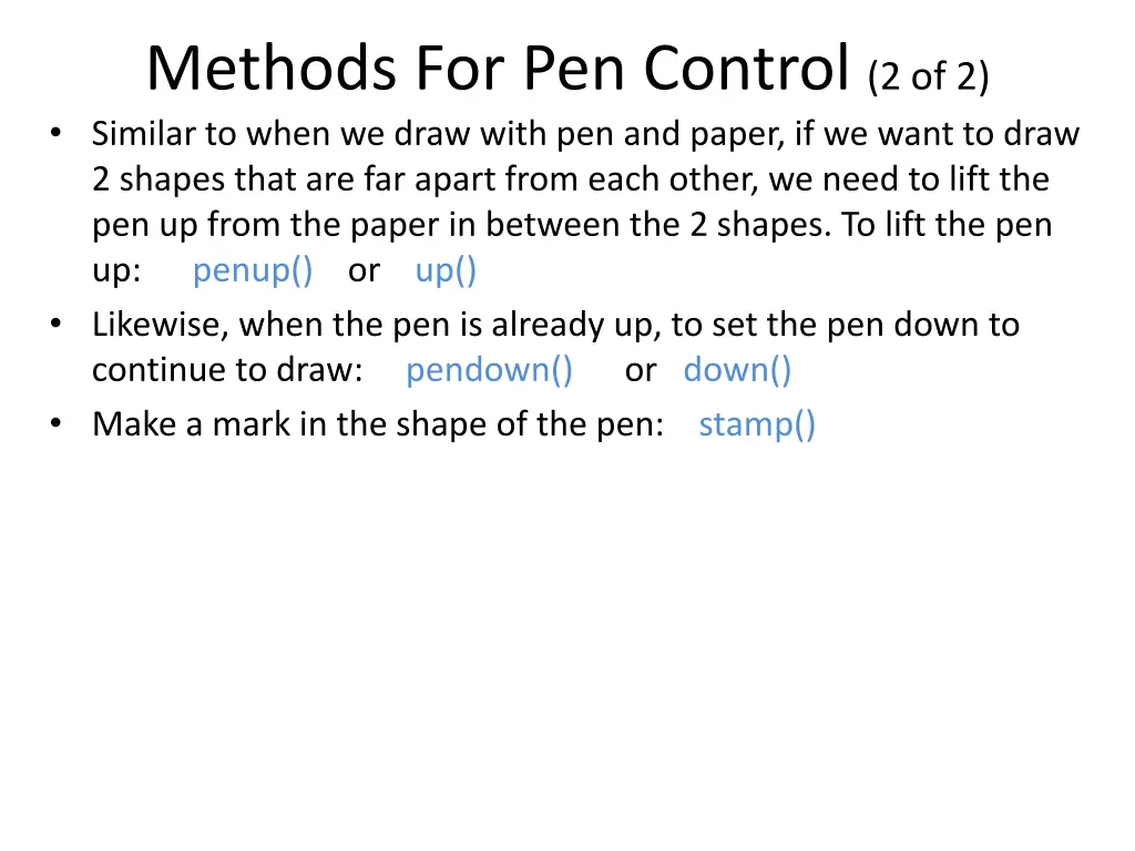 methods for pen control 2 of 2 similar to when
