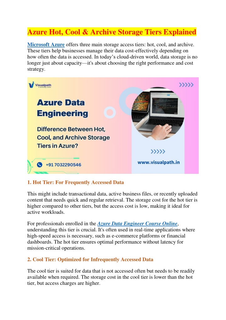 azure hot cool archive storage tiers explained