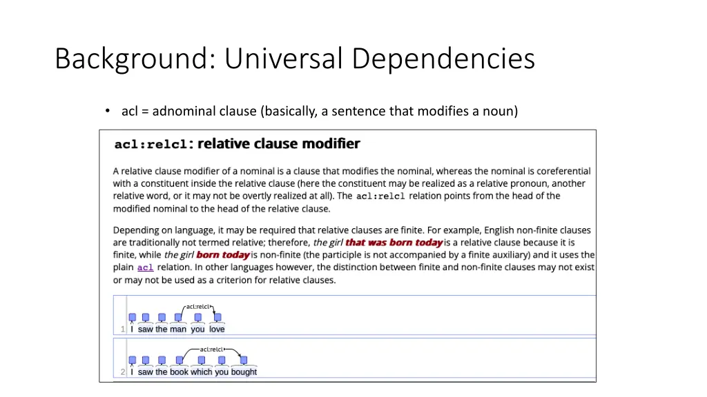 background universal dependencies 1