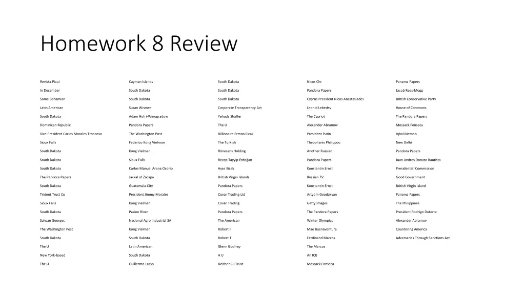 homework 8 review 8