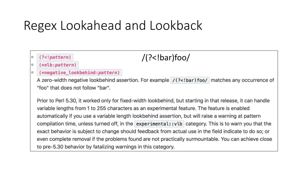regex lookahead and lookback