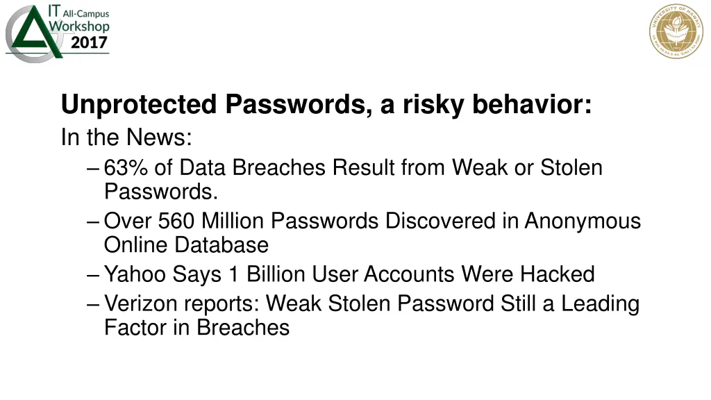 unprotected passwords a risky behavior