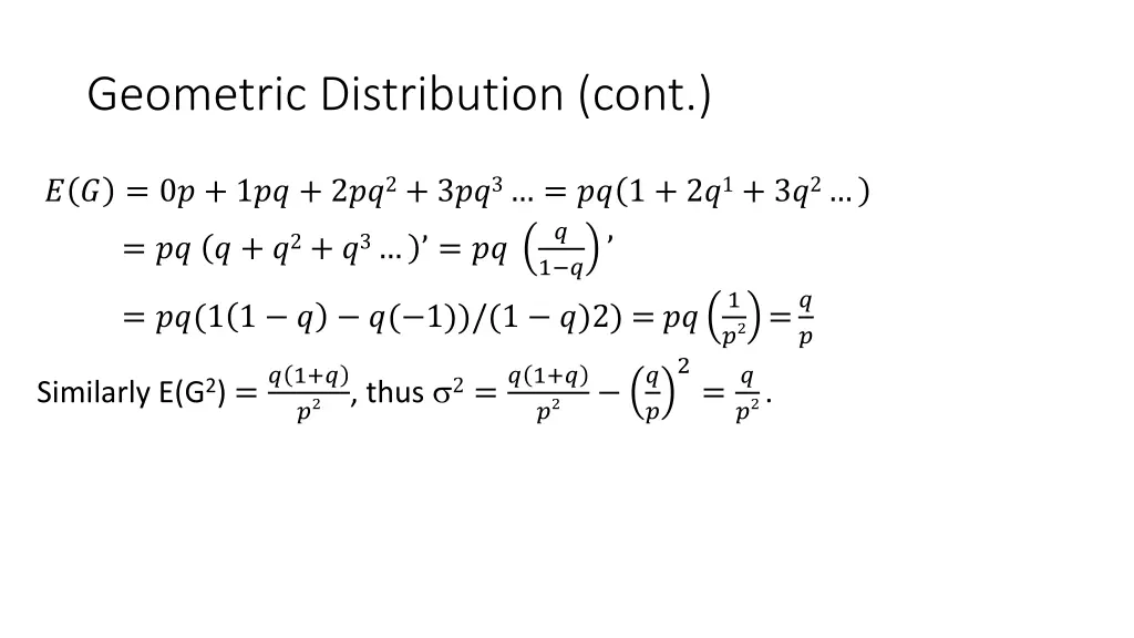 geometric distribution cont