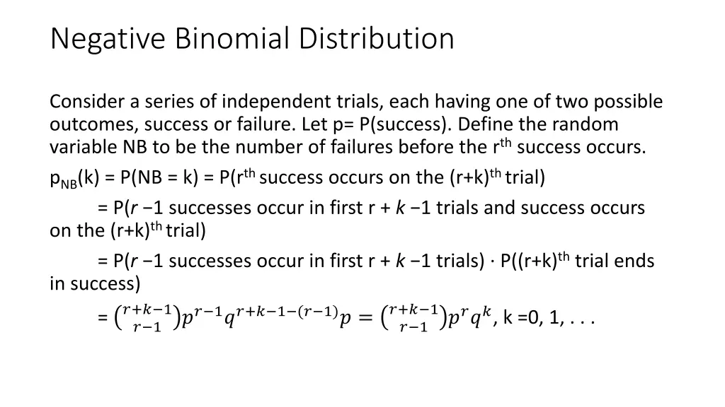 negative binomial distribution