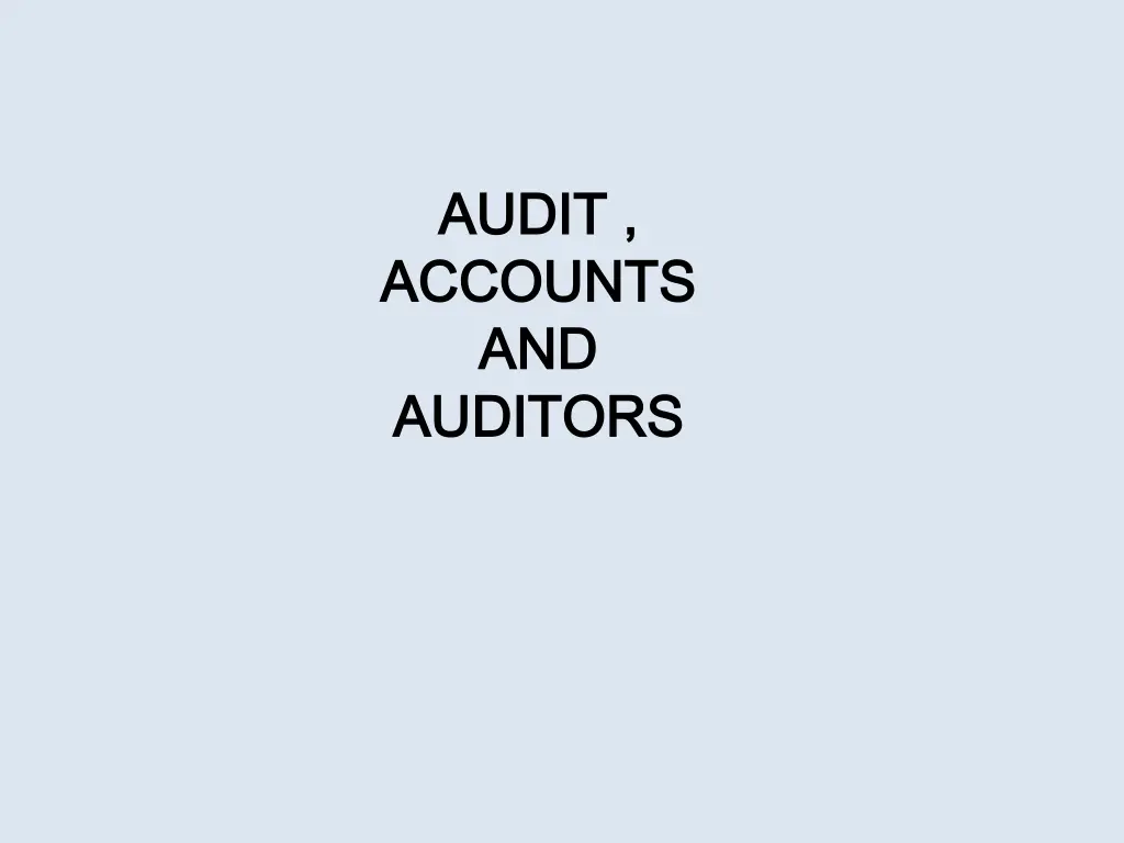 audit audit accounts accounts and and auditors