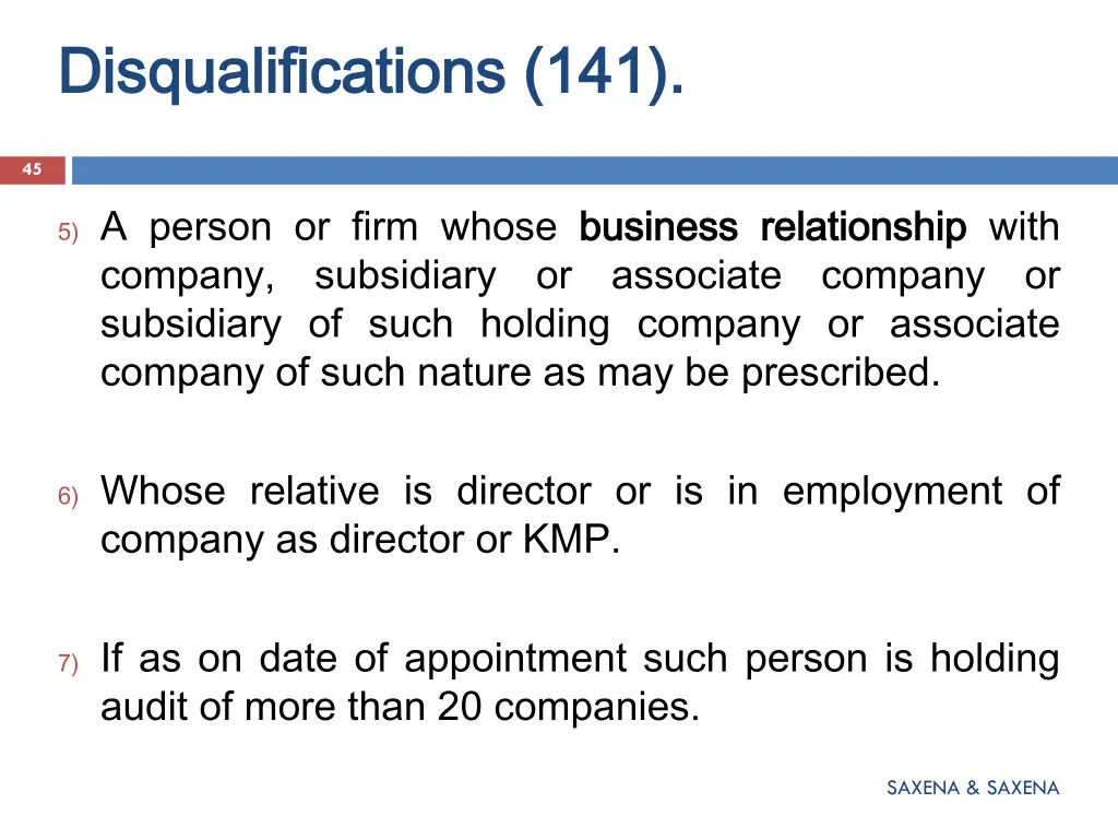 disqualifications 141 disqualifications 141 2