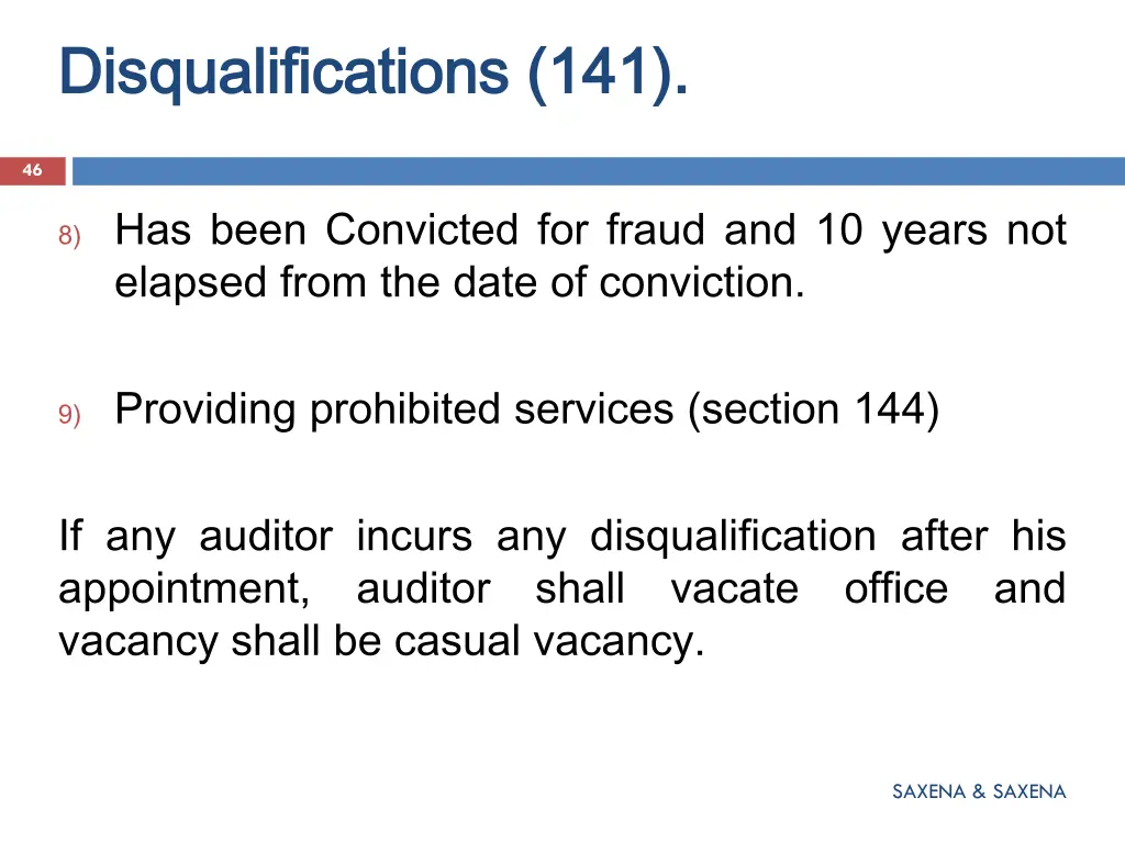 disqualifications 141 disqualifications 141 3