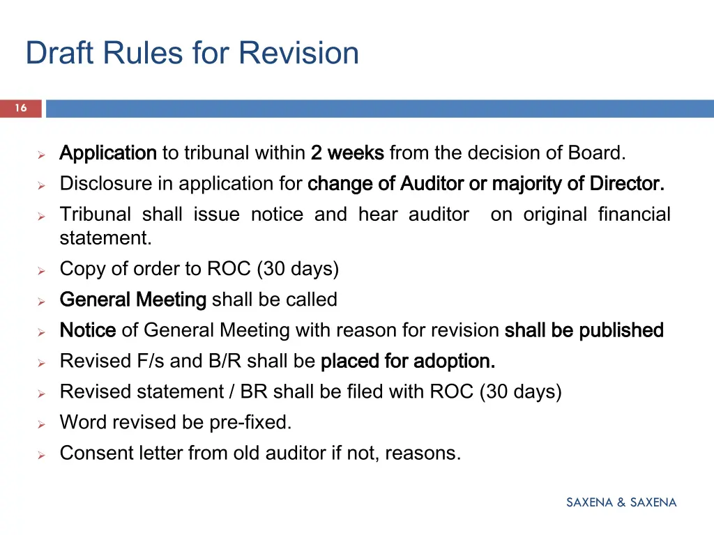 draft rules for revision