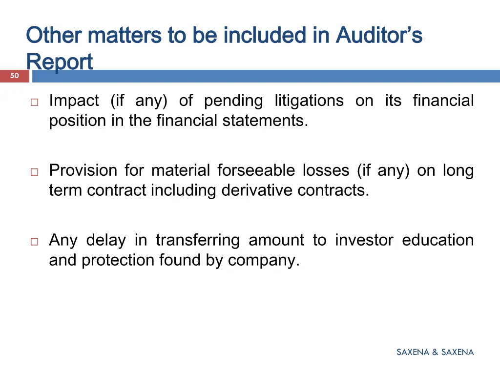 other matters to be included in auditor s other