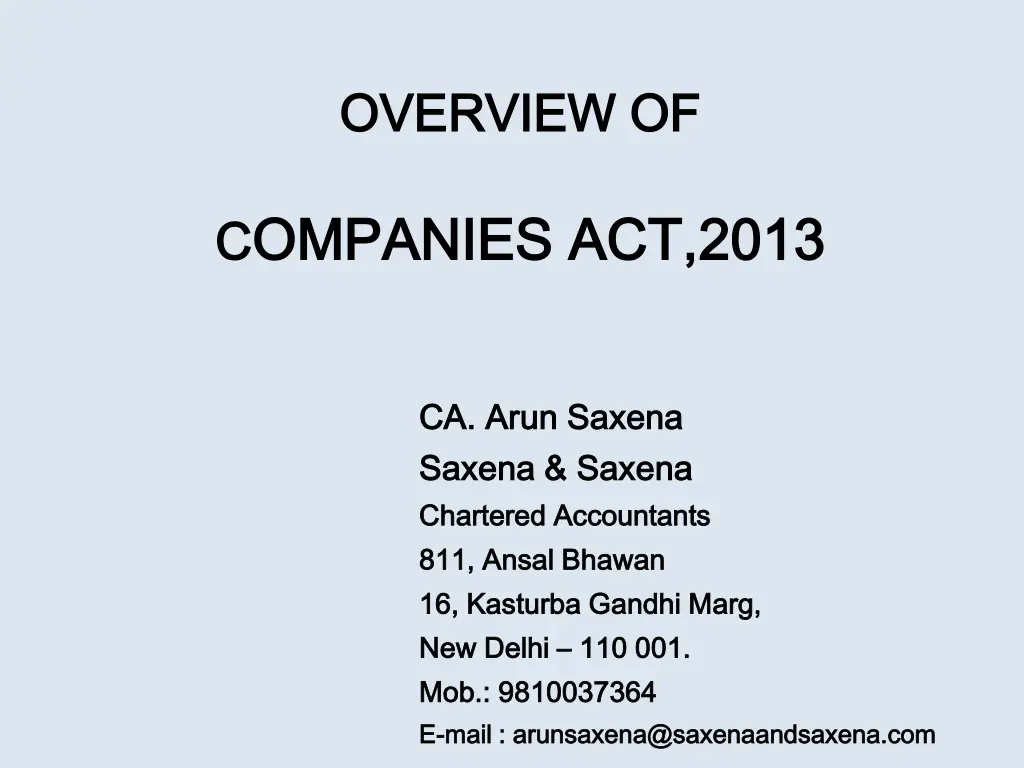 overview of overview of