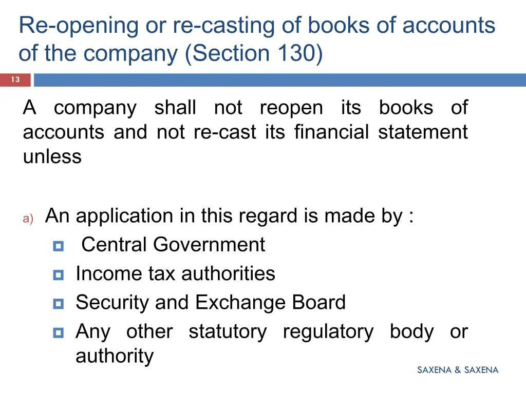 re opening or re casting of books of accounts