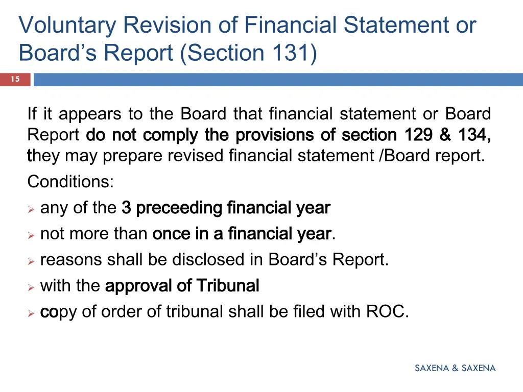 voluntary revision of financial statement