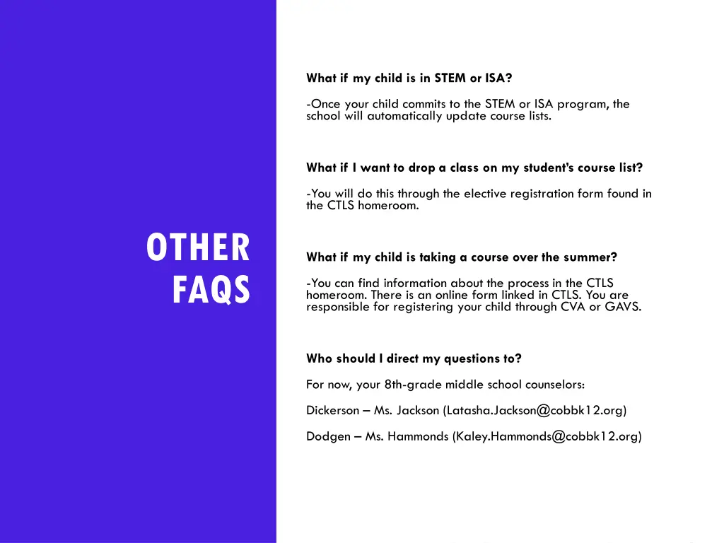 what if my child is in stem or isa