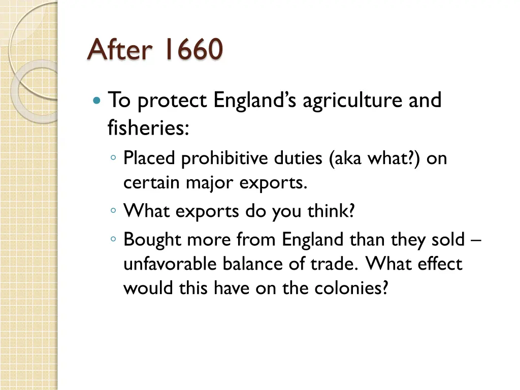after 1660