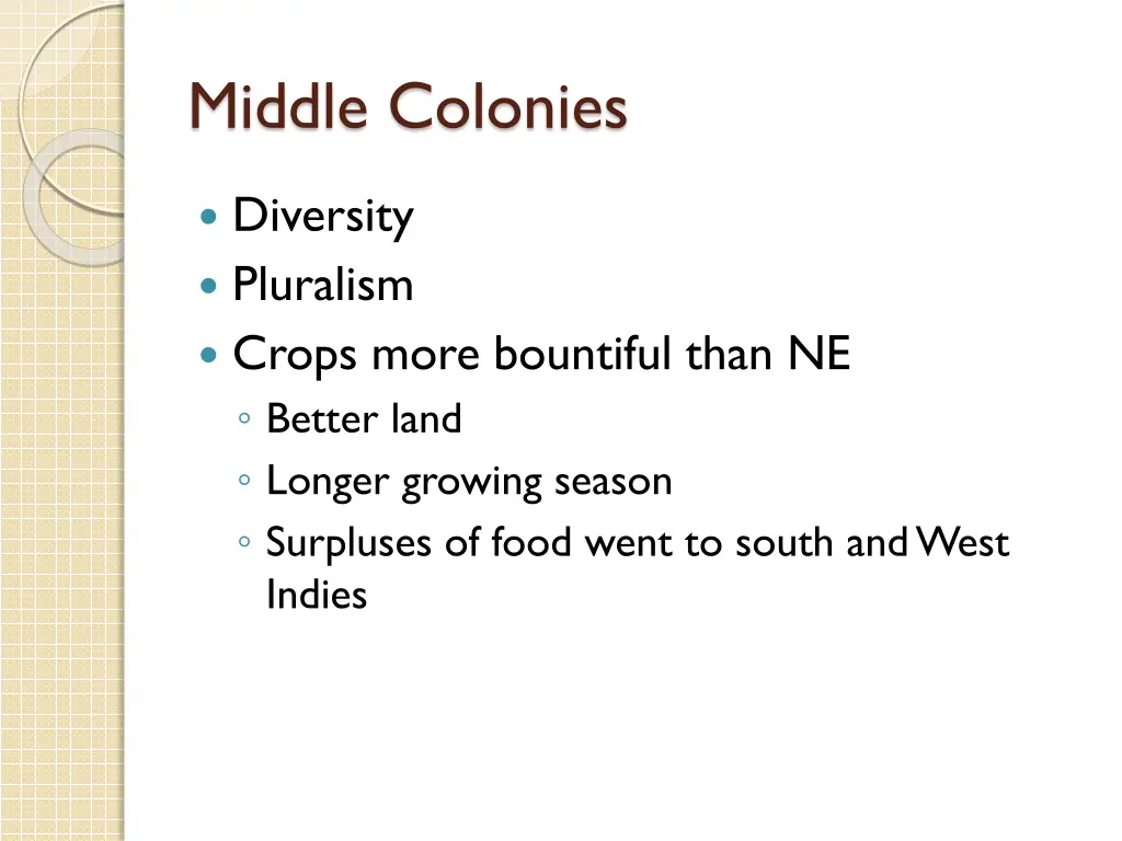 middle colonies