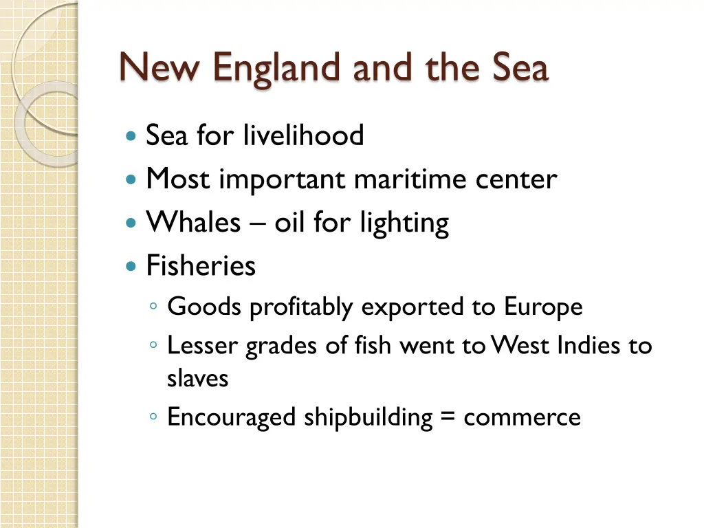 new england and the sea