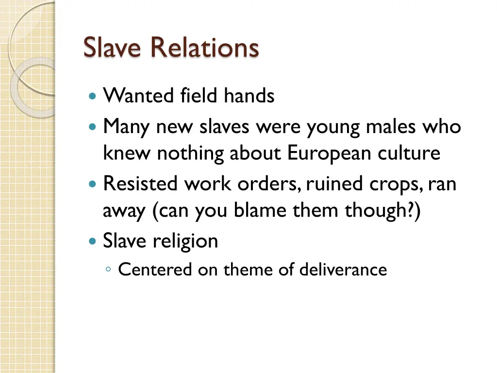 slave relations