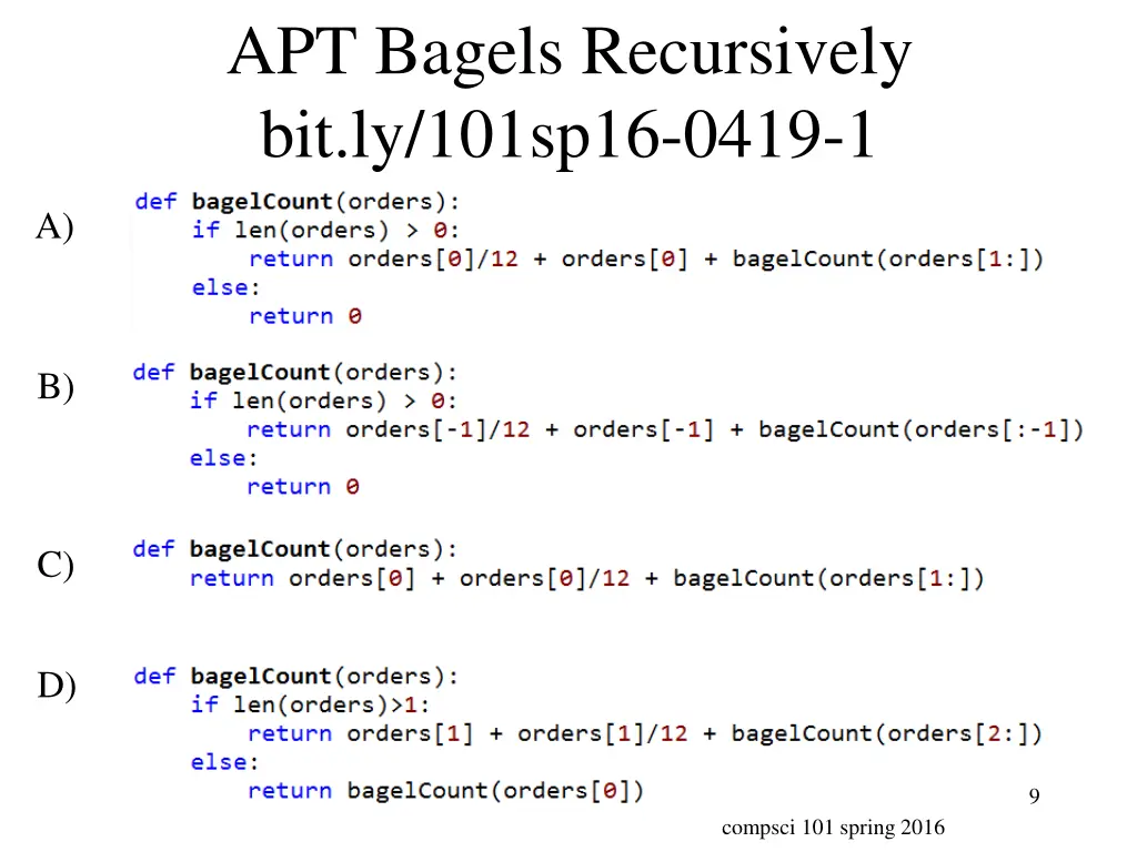 apt bagels recursively bit ly 101sp16 0419 1