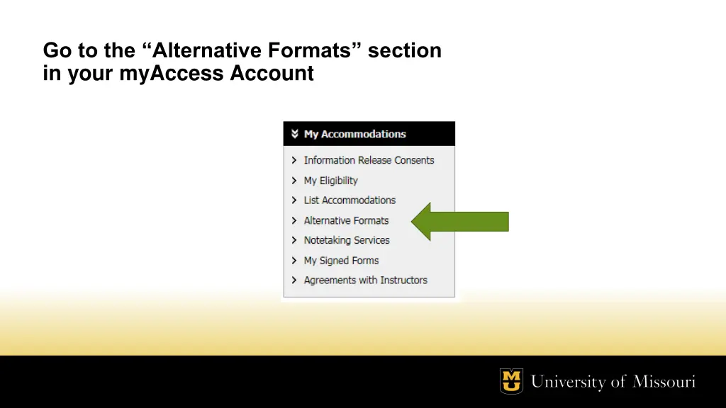 go to the alternative formats section in your