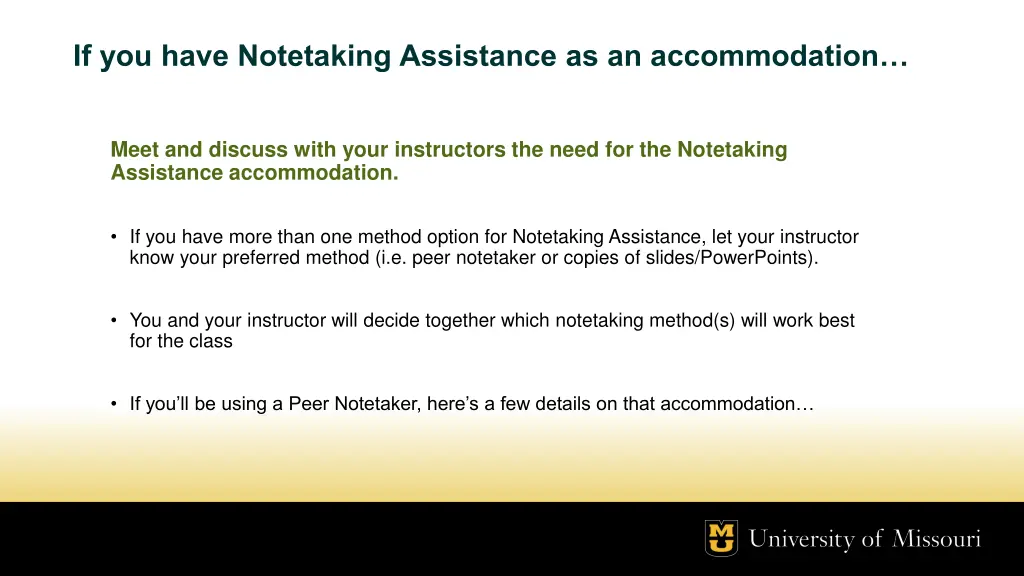 if you have notetaking assistance