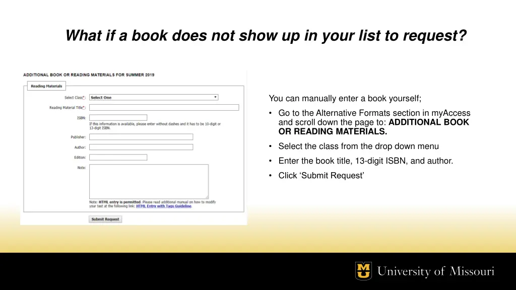 what if a book does not show up in your list