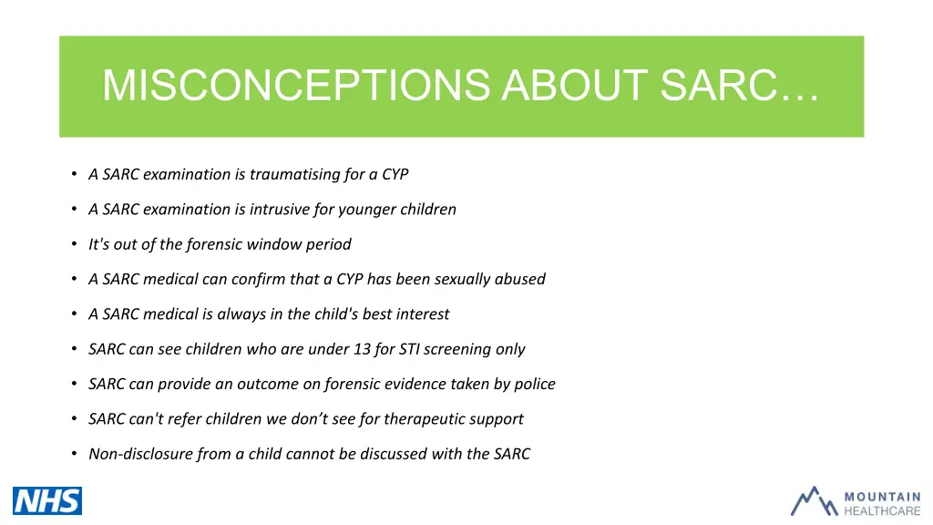 misconceptions about sarc
