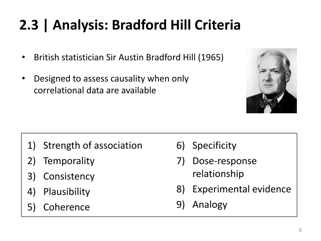 2 3 analysis bradford hill criteria
