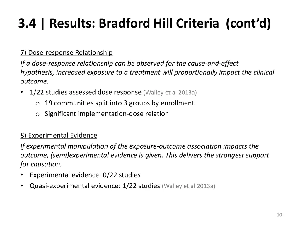 3 4 results bradford hill criteria cont d