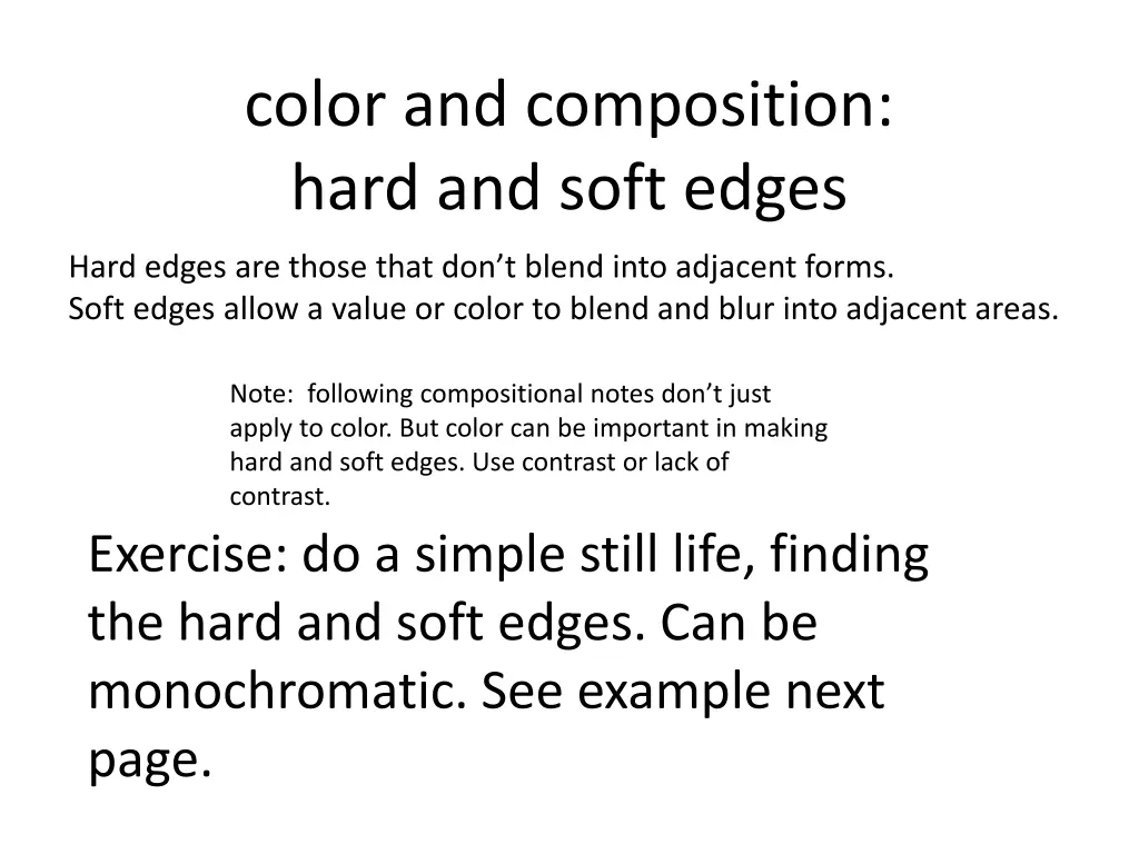 color and composition hard and soft edges