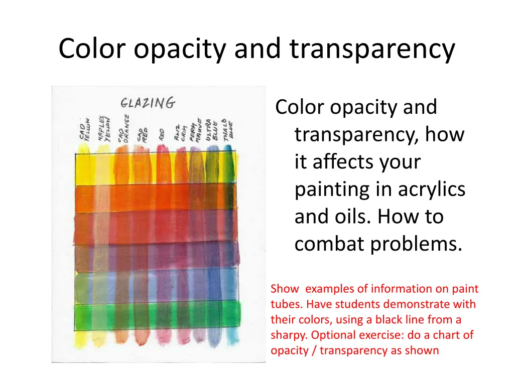 color opacity and transparency
