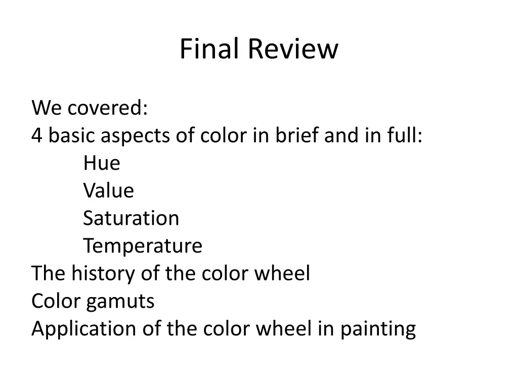 final review