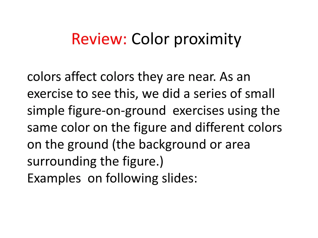 review color proximity