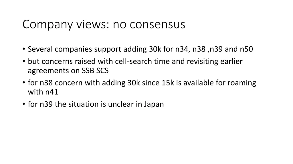 company views no consensus