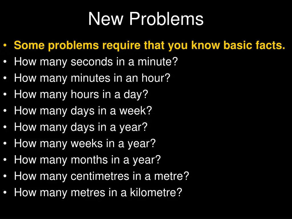 new problems