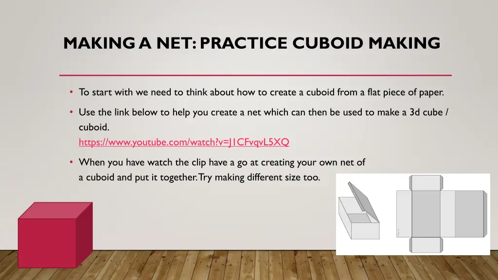 making a net practice cuboid making