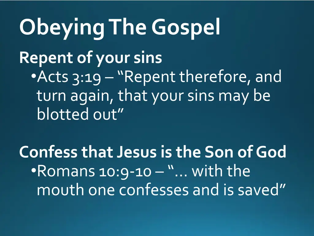 obeying the gospel 1