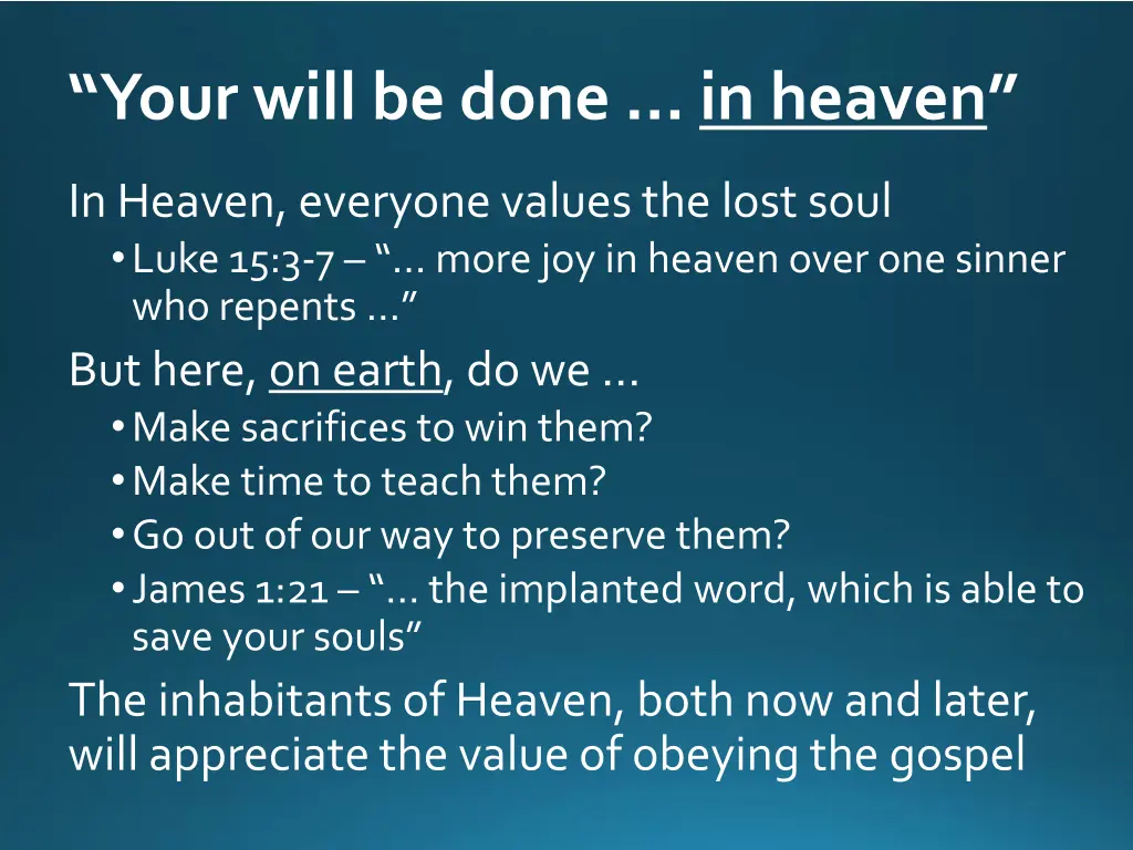 your will be done in heaven 2