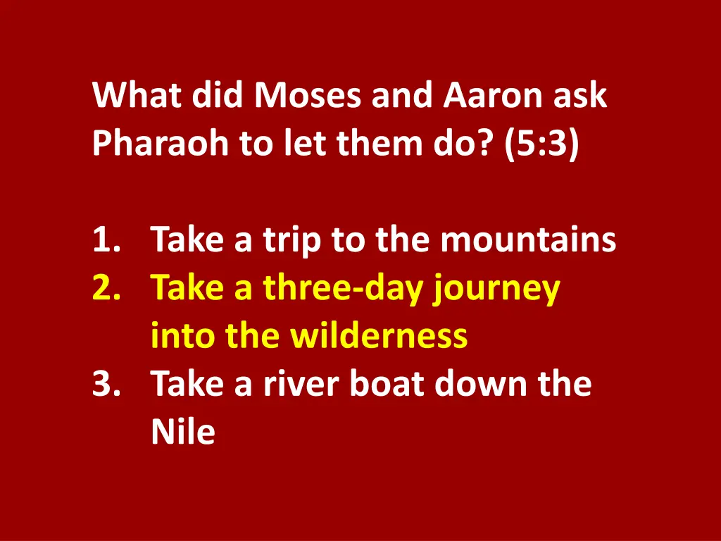 what did moses and aaron ask pharaoh to let them 1