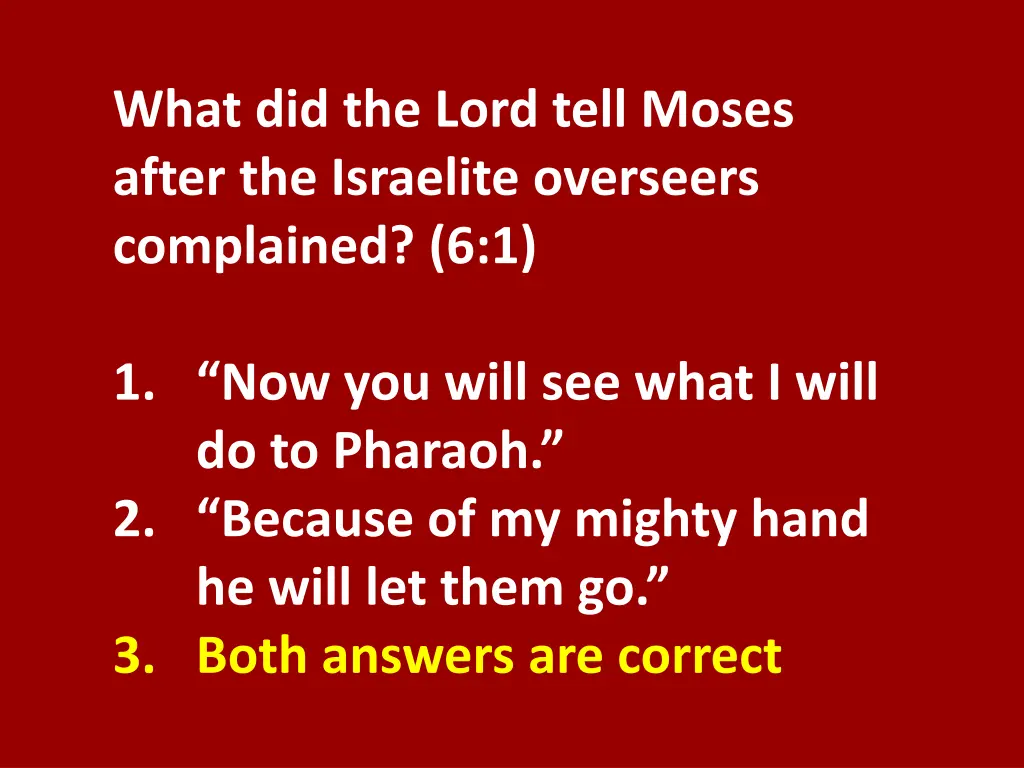 what did the lord tell moses after the israelite 1