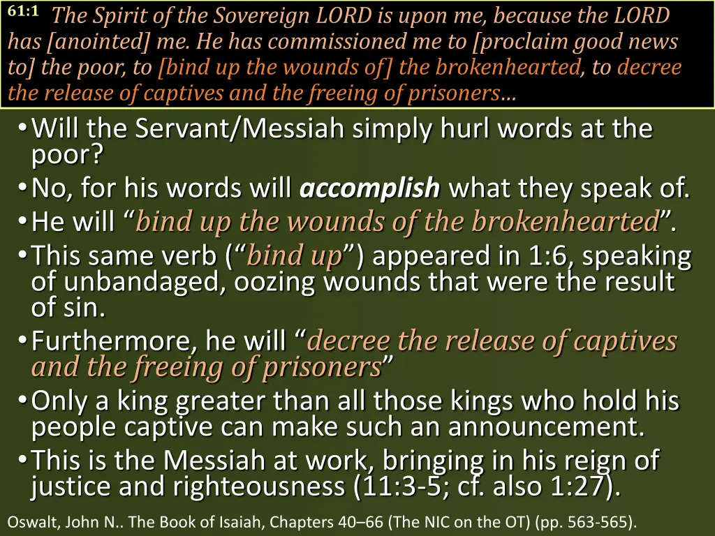 61 1 the spirit of the sovereign lord is upon 4