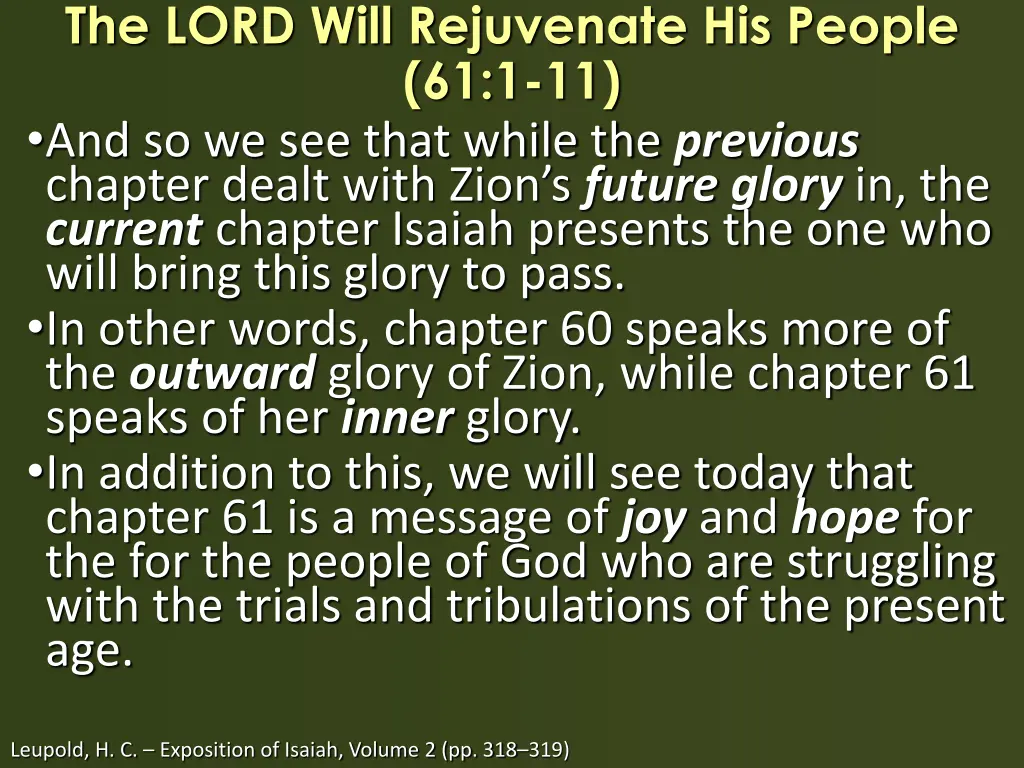 the lord will rejuvenate his people 1
