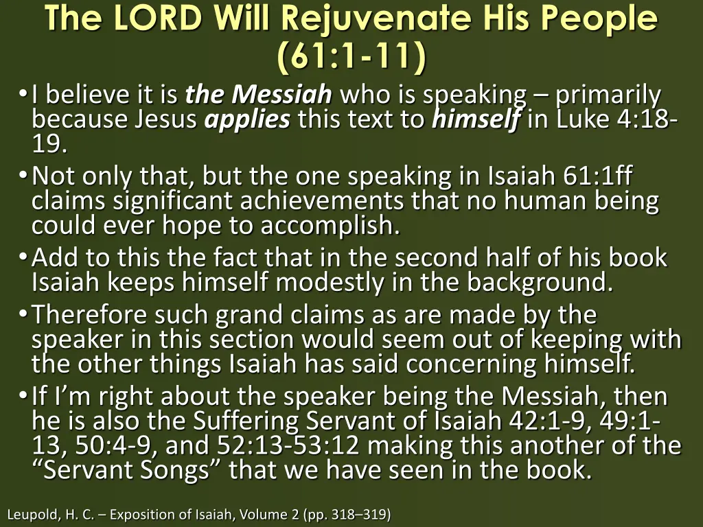 the lord will rejuvenate his people