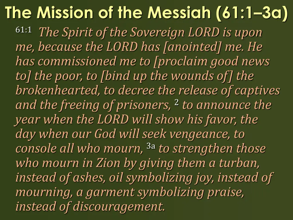 the mission of the messiah