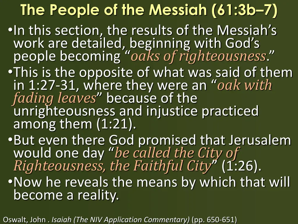 the people of the messiah 61 3b 7 in this section